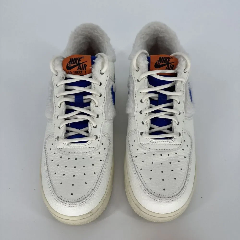 Nike Air Force 1 '07 'Sherpa Fleece' White Blue DO6680-100 - Women's‎ Size 7.5